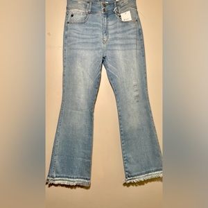 Kancan Flare High Rise Double Frayed Hem Jean 💎🤍